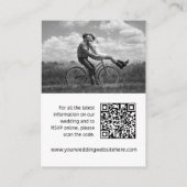 Hochzeitwebsite Schwarz-weißer QR-Code Begleitkarte (Rückseite)