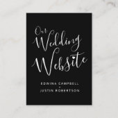 Hochzeitwebsite Schwarz-weißer QR-Code Begleitkarte (Vorderseite)