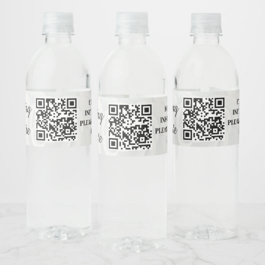 Hochzeitwebsite Site Name QR Code Minimalistisch W Wasserflaschenetikett (Flaschen)