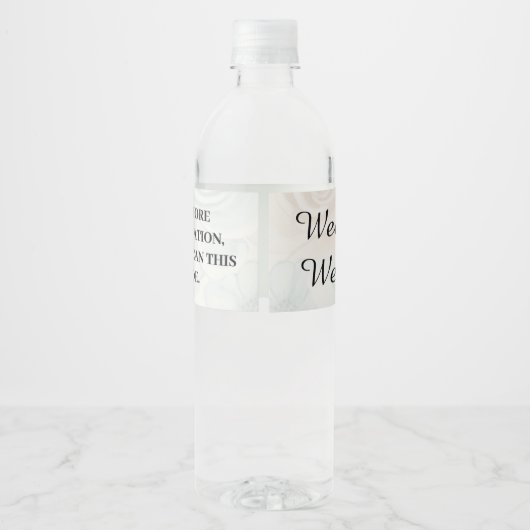 Hochzeitwebsite Site Name QR Code Minimalistisch W Wasserflaschenetikett (Rückseite)