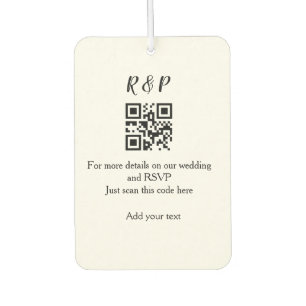 Hochzeitwebsite uAwg q r Code hinzufügen Namenstex Autolufterfrischer