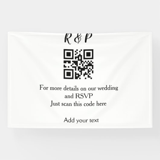 Hochzeitwebsite uAwg q r Code hinzufügen Namenstex Banner (Horizontal)