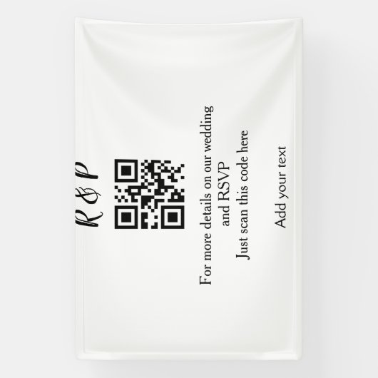 Hochzeitwebsite uAwg q r Code hinzufügen Namenstex Banner (Vertikal)