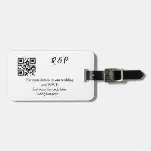 Hochzeitwebsite uAwg q r Code hinzufügen Namenstex Gepäckanhänger
