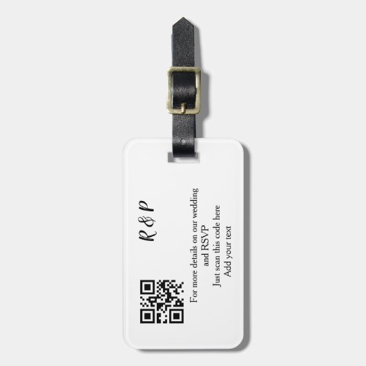 Hochzeitwebsite uAwg q r Code hinzufügen Namenstex Gepäckanhänger (Vorderseite vertikal)