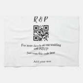 Hochzeitwebsite uAwg q r Code hinzufügen Namenstex Geschirrtuch (Horizontal)