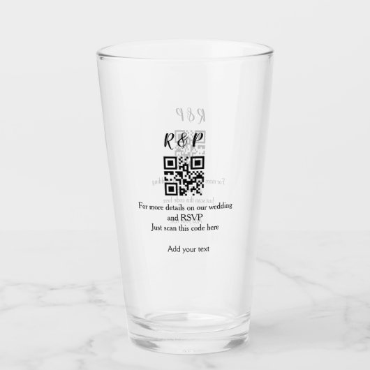 Hochzeitwebsite uAwg q r Code hinzufügen Namenstex Glas (Vorderseite)