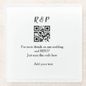 Hochzeitwebsite uAwg q r Code hinzufügen Namenstex Glasuntersetzer (Vorderseite)