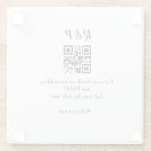 Hochzeitwebsite uAwg q r Code hinzufügen Namenstex Glasuntersetzer (Rückseite)