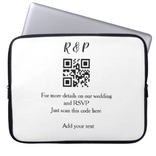 Hochzeitwebsite uAwg q r Code hinzufügen Namenstex Laptopschutzhülle