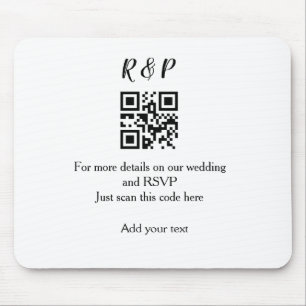Hochzeitwebsite uAwg q r Code hinzufügen Namenstex Mousepad
