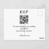 Hochzeitwebsite uAwg q r Code hinzufügen Namenstex Postkarte (Rückseite)