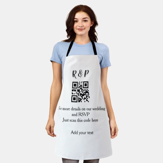 Hochzeitwebsite uAwg q r Code hinzufügen Namenstex Schürze (Getragen)