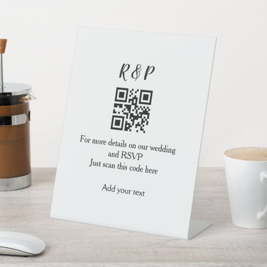 Hochzeitwebsite uAwg q r Code hinzufügen Namenstex Sockelschild (In SItu)