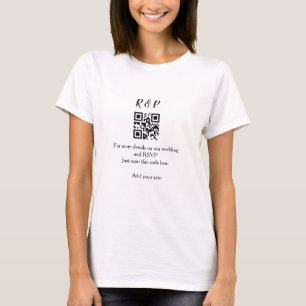 Hochzeitwebsite uAwg q r Code hinzufügen Namenstex T-Shirt