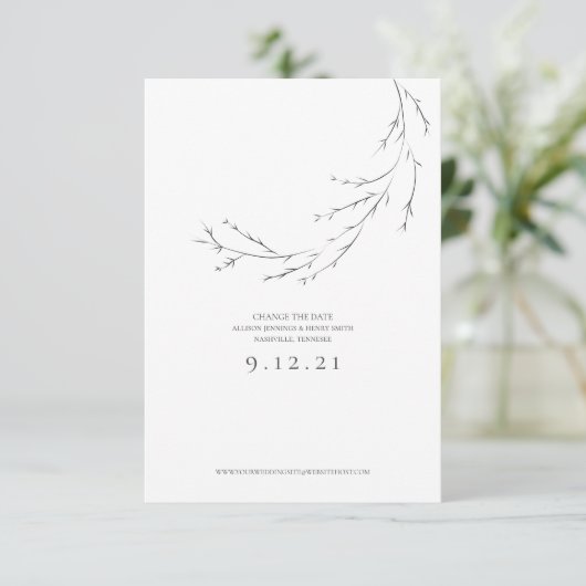 Hochzeitwechsel Ändern des Datums Minimalistische (Stehend Vorderseite)