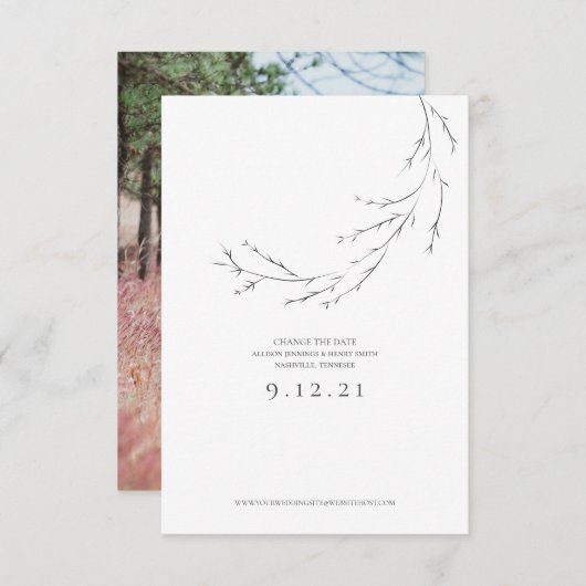 Hochzeitwechsel Ändern des Datums Minimalistische (Vorne/Hinten)