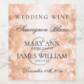 Hochzeitweilige Rose mit Weinetikett (Einzelnes Label)