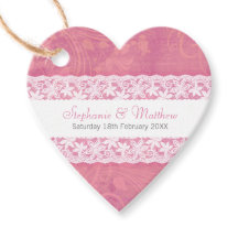 Hochzeitweilige weiße Spitze auf Lachsrosa