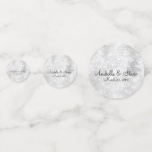 Hochzeitweiliger Weißer Glitzer Personalisierte Ma Konfetti (Rückseiten)