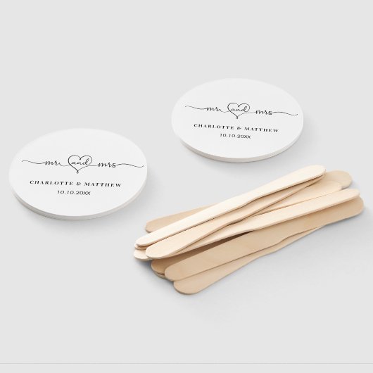 Hochzeitweiliges Herzensskript Fächer (Non-assembled)