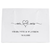 Hochzeitweiliges Herzensskript Große Geschenktüte (Vorderseite)