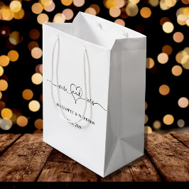 Hochzeitweiliges Herzensskript Mittlere Geschenktüte