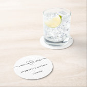 Hochzeitweiliges Herzensskript Runder Pappuntersetzer (Vor Ort)