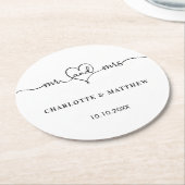 Hochzeitweiliges Herzensskript Runder Pappuntersetzer (Angewinkelt)