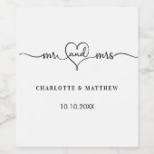 Hochzeitweiliges Herzensskript Weinetikett (Einzelnes Label)