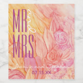 Hochzeitweiliges Weinflaschen Etikett Frische Blum (Einzelnes Label)