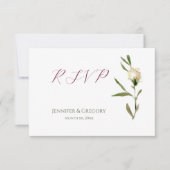 Hochzeitweiße Rose UAWG RSVP Karte (Vorderseite)