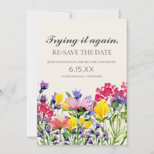 Hochzeitwiederauflage Rett Datum Foto Aquarellfarb Save The Date