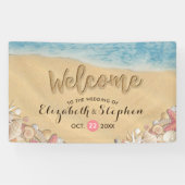 Hochzeitwillkommene Summer Beach Starfish Muscheln Banner (Horizontal)