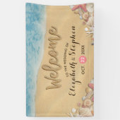 Hochzeitwillkommene Summer Beach Starfish Muscheln Banner (Vertikal)