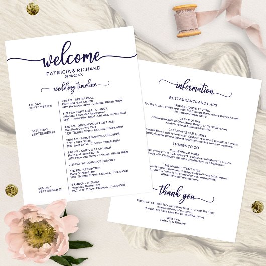Hochzeitwochenende Ausflug Chic Marine Blue Timeli