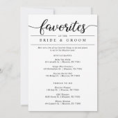 Hochzeitwochenende Begrüßung und Dinge zum Kartenv (Rückseite)