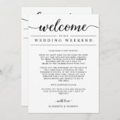 Hochzeitwochenende Begrüßung und Dinge zum Kartenv (Vorne/Hinten)