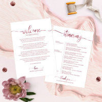 Hochzeitwochenende Begrüßung und Reiseroute Chic