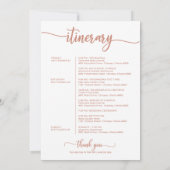 Hochzeitwochenende Begrüßungsbrief Rose Gold Einladung (Rückseite)