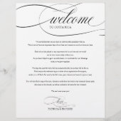 Hochzeitwochenende Begrüßungsschreiben (Vorderseite)