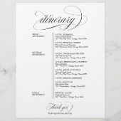 Hochzeitwochenende Begrüßungsschreiben (Rückseite)