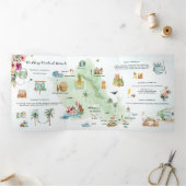 Hochzeitwochenende | Oahu, Hawaii Dreifach Gefaltete Einladung (Innenseite)