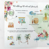 Hochzeitwochenende | Oahu, Hawaii Dreifach Gefaltete Einladung (Innen Erste Seite)