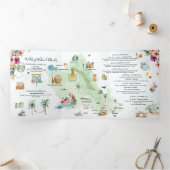 Hochzeitwochenende | Oahu, Tri-Fold Einladung von  (Innenseite)