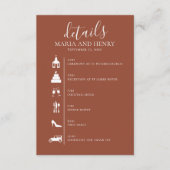 Hochzeitzeitzeitschrift Terracotta Details QR-UAWG Begleitkarte (Vorderseite)