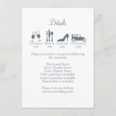 Hochzeitzeitzeitvortrag mit Hochzeitdetails Dusty Begleitkarte (Vorderseite)