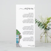 Hochzeitziel Griechenland Insel Griechenland Menükarte (Stehend Vorderseite)