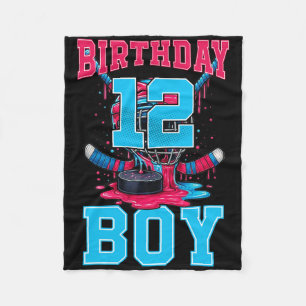 Hockey 12 Jahre alte Eiscreme-Drip 12. Geburtstag  Fleecedecke