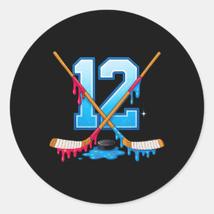 Hockey 12 Jahre alte Eiscreme-Tropf Jugend 12. Geb Runder Aufkleber